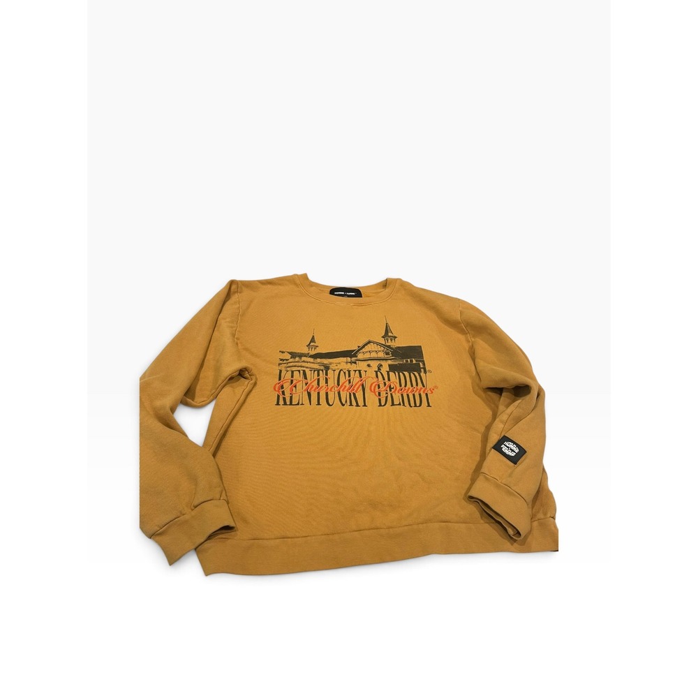 Homme + Femme Kentucky Derby Churchill Downs Sweatshirt Mustard Yellow Large